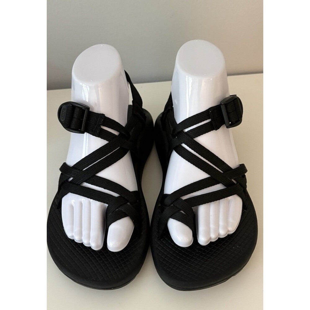 Chaco Women’s ZX/2 Dual Strap Classic Black Sandal Size 7 Solid Black Strap EUC